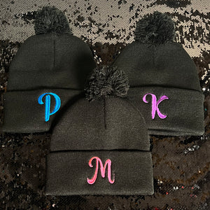 Embroidered Beanie With Initial