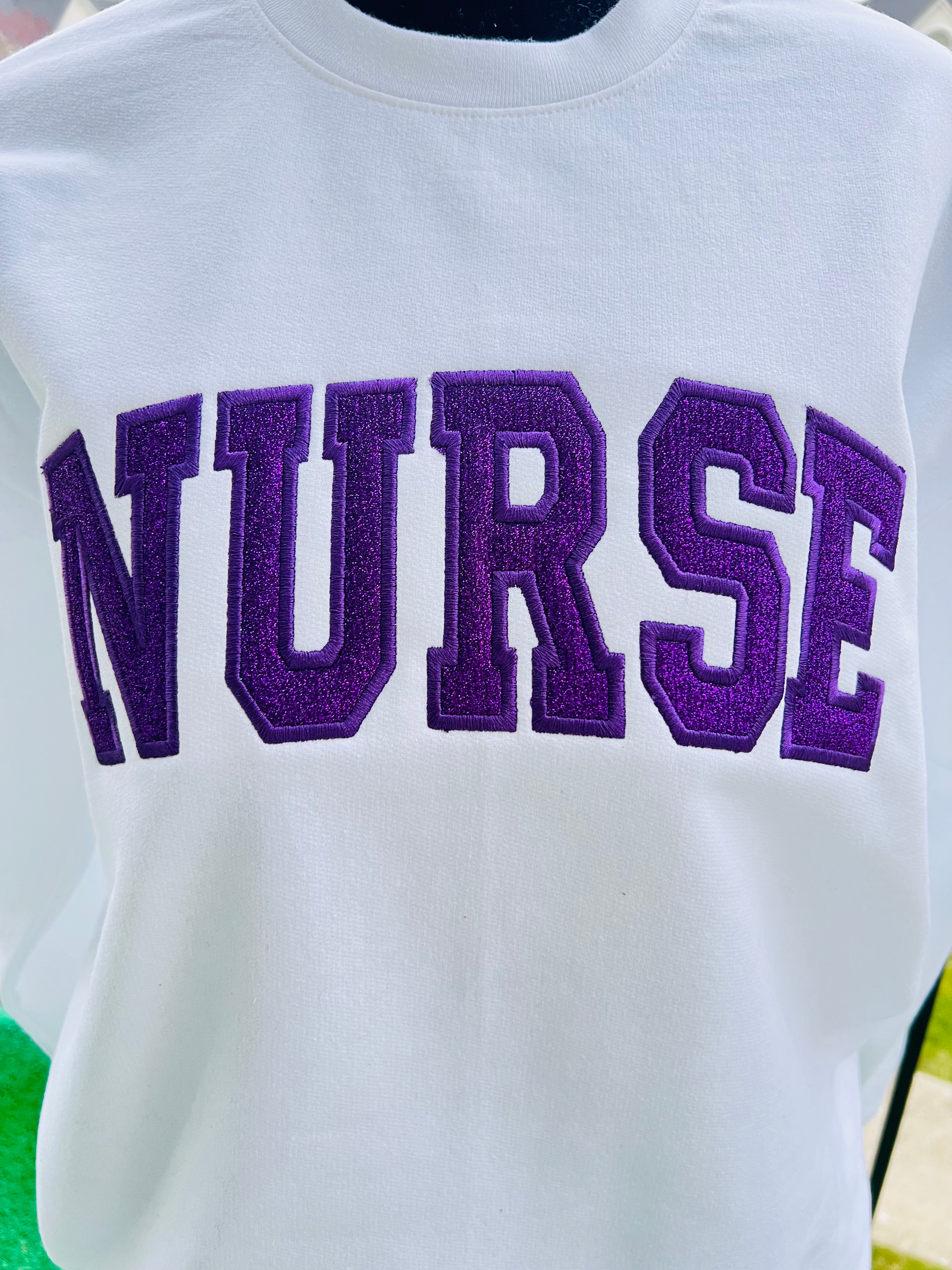 Nurse Glitter Embroidered Sweatshirt