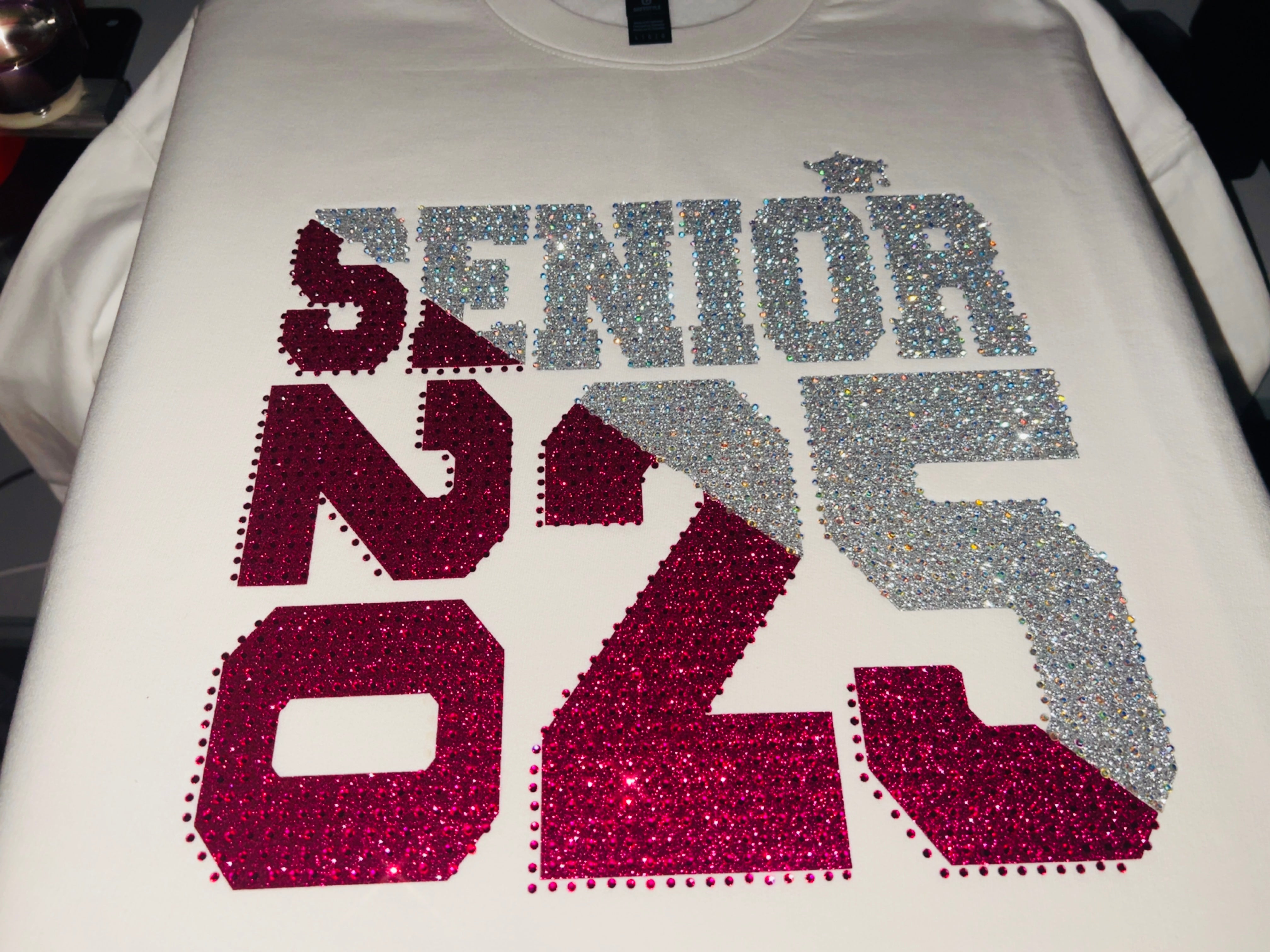 Class of 2025 Glitter/Rhinestone Sweatshirt