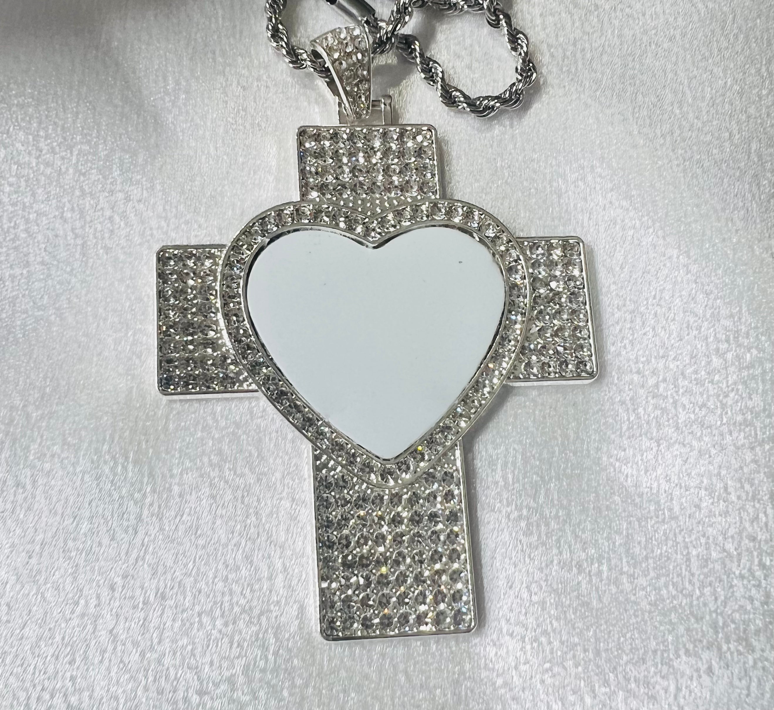 Cross Heart Photo Necklace