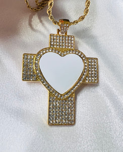 Cross Heart Photo Necklace