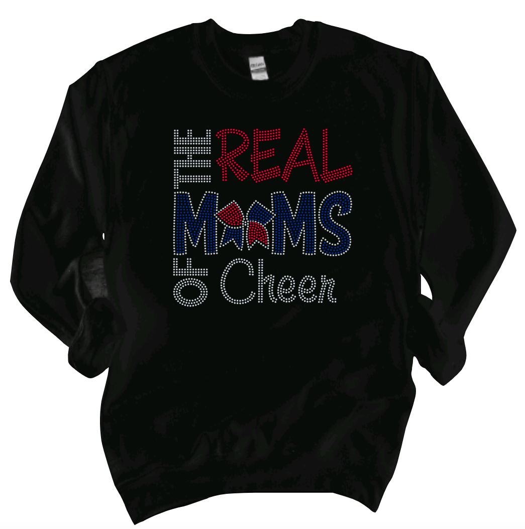 Real Moms of Cheer Rhinestone Tee